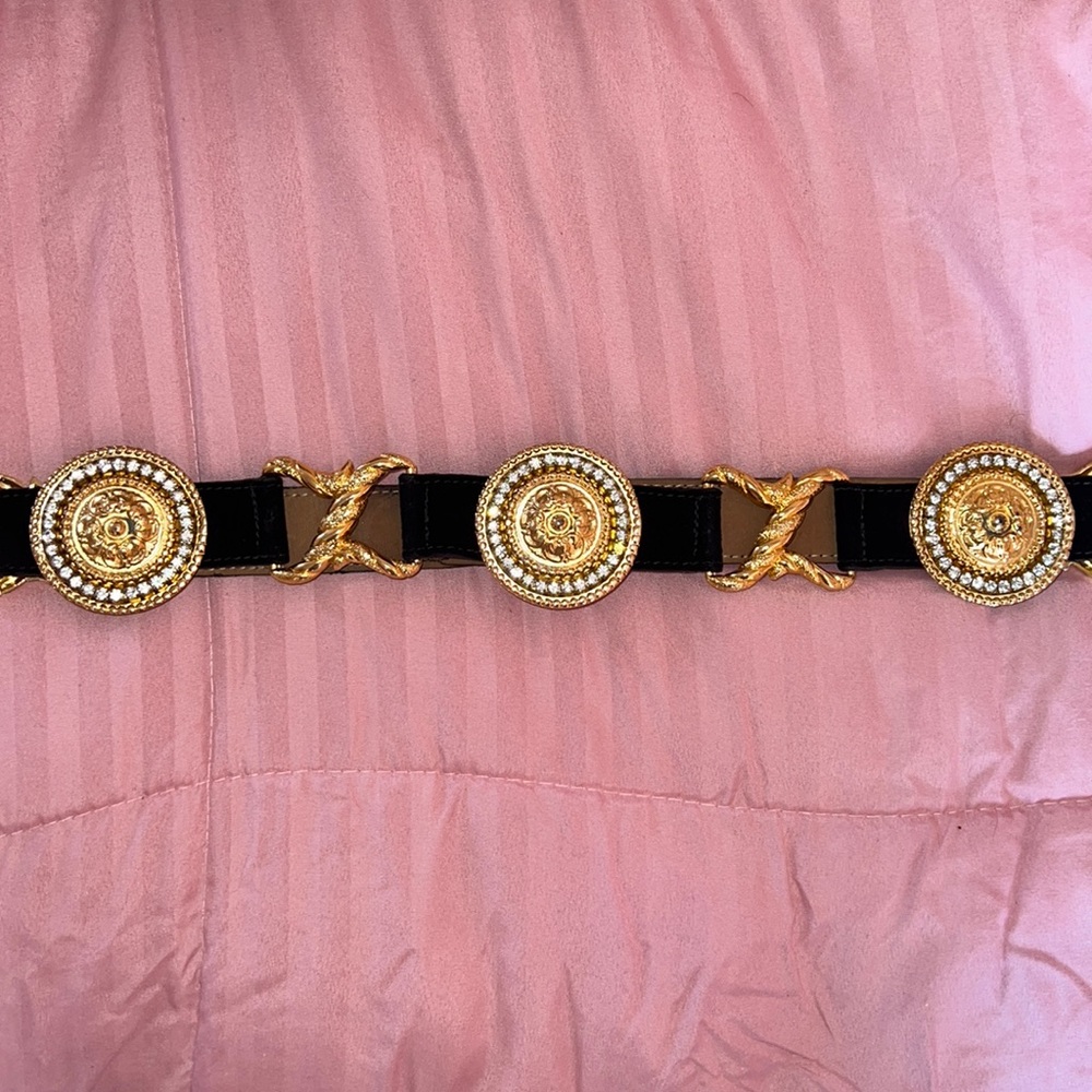 Gold Rhinestone Statement Belt